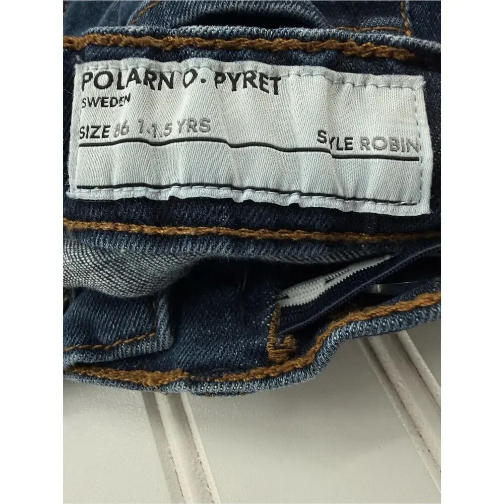 POLARN O. PYRET SWEDEN ROBIN DARK WASH JEANS TODDLER SIZE 1 - 1.5 YEARS